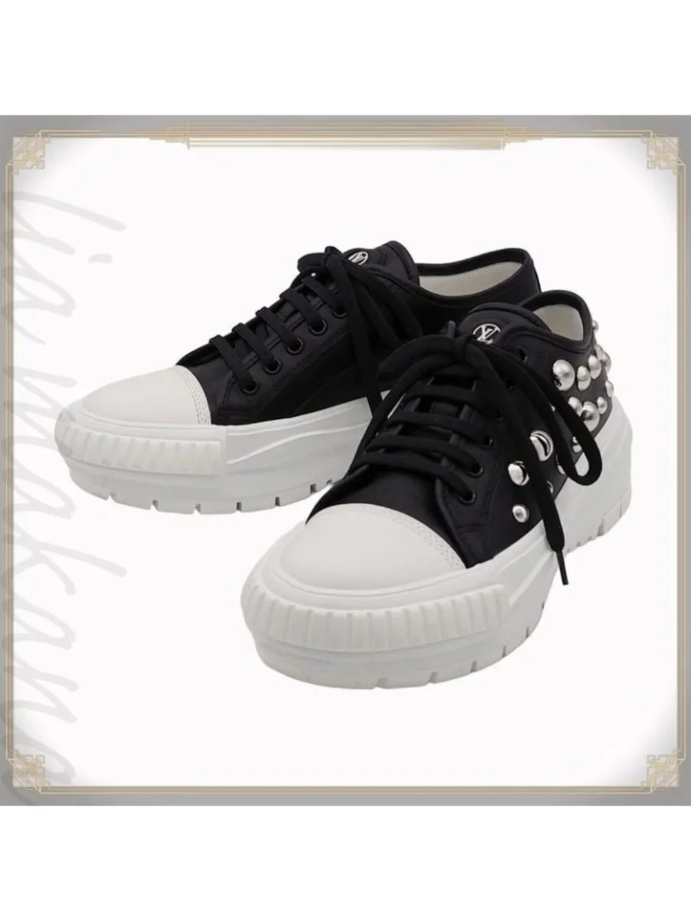 Louis Vuitton Yk Squad Line Sneakers Shoes Yayoi Kusama Black - Picture 2 of 15